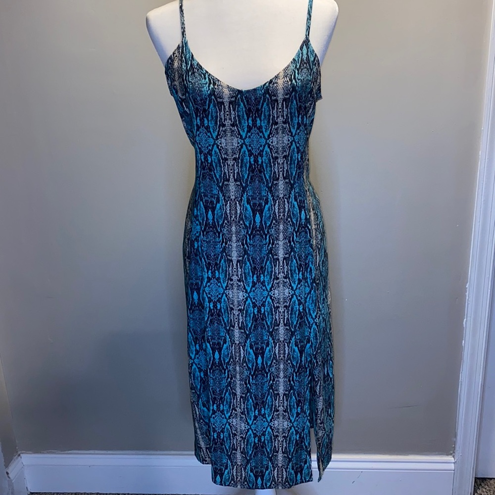 Hiatus snakeskin print midi dress w/ side slit NEW WITH TAGS!